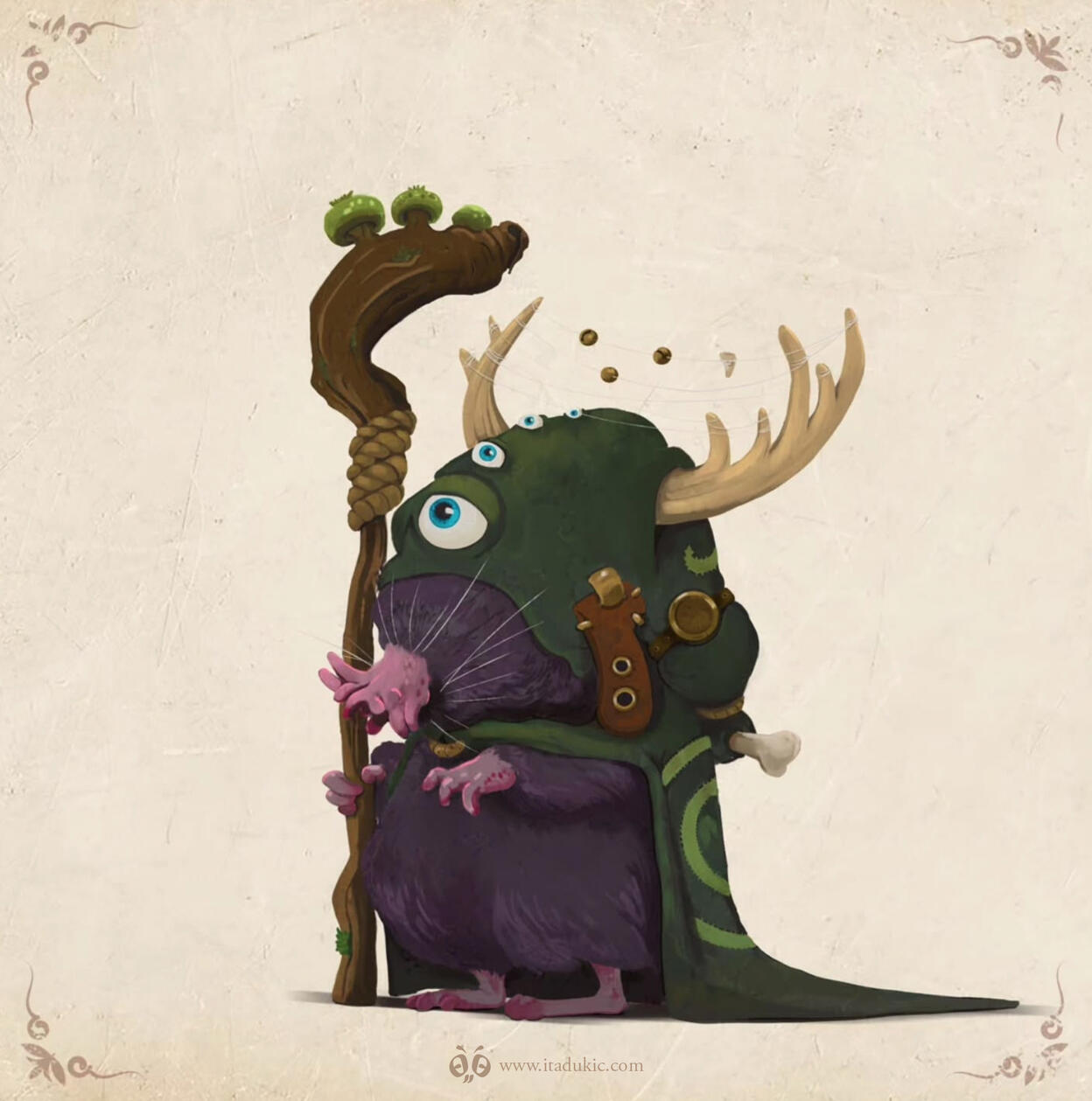 Mole Wizard illustration for TTRPG